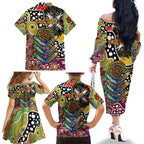 Personalised Broncos NRL Celebrating 50 Years of Naidoc Family Matching Off The Shoulder Long Sleeve Dress and Hawaiian Shirt NAIDOC Week 2025 Aboriginal