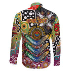 Personalised Broncos NRL Celebrating 50 Years of Naidoc Family Matching Off The Shoulder Long Sleeve Dress and Hawaiian Shirt NAIDOC Week 2025 Aboriginal