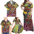 Personalised Broncos NRL Celebrating 50 Years of Naidoc Family Matching Off Shoulder Maxi Dress and Hawaiian Shirt NAIDOC Week 2025 Aboriginal