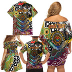 Personalised Broncos NRL Celebrating 50 Years of Naidoc Family Matching Off Shoulder Short Dress and Hawaiian Shirt NAIDOC Week 2025 Aboriginal