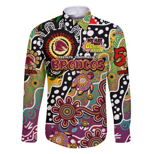 Personalised Broncos NRL Celebrating 50 Years of Naidoc Family Matching Off Shoulder Short Dress and Hawaiian Shirt NAIDOC Week 2025 Aboriginal