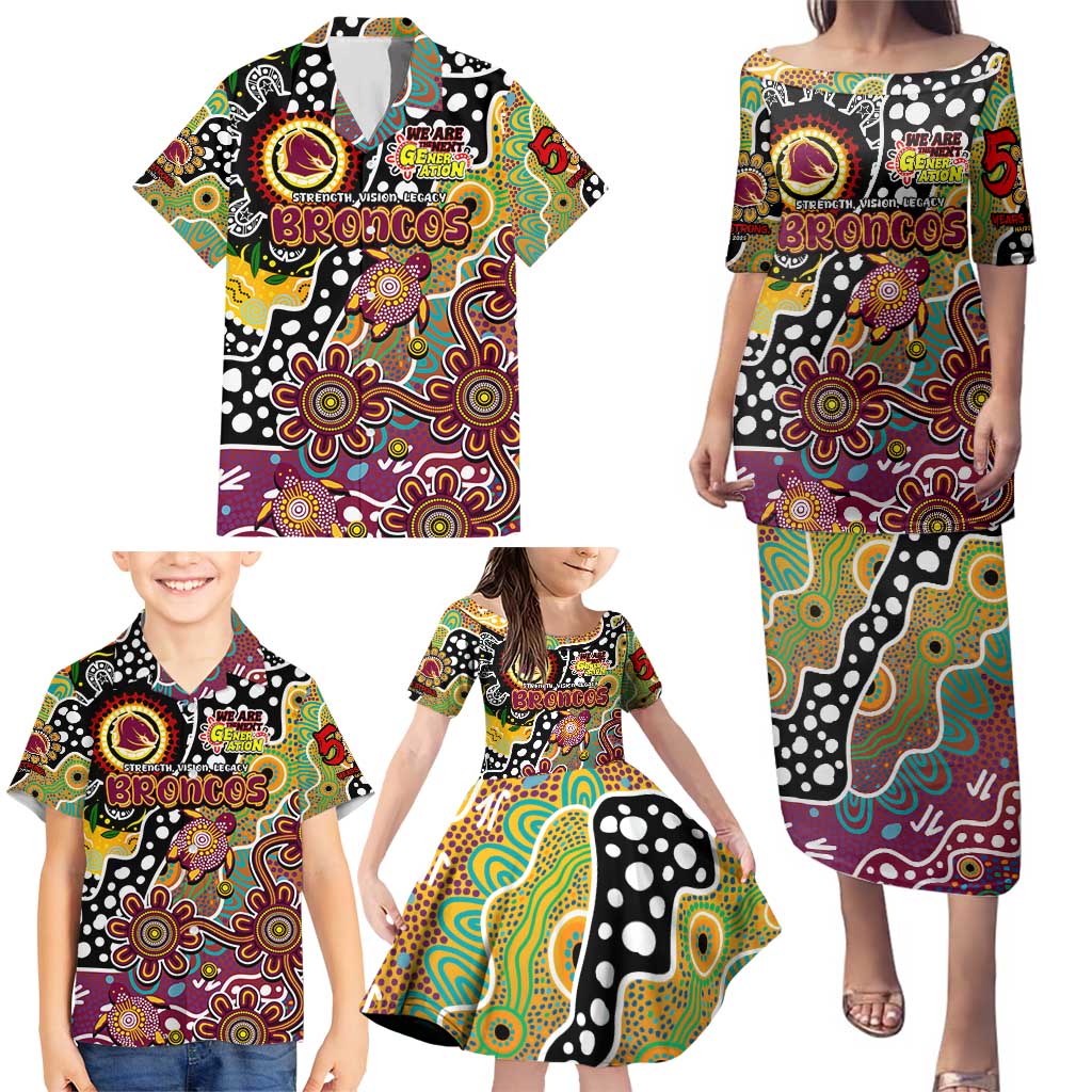 Personalised Broncos NRL Celebrating 50 Years of Naidoc Family Matching Puletasi and Hawaiian Shirt NAIDOC Week 2025 Aboriginal