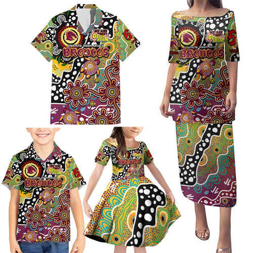 Personalised Broncos NRL Celebrating 50 Years of Naidoc Family Matching Puletasi and Hawaiian Shirt NAIDOC Week 2025 Aboriginal