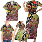 Personalised Broncos NRL Celebrating 50 Years of Naidoc Family Matching Short Sleeve Bodycon Dress and Hawaiian Shirt NAIDOC Week 2025 Aboriginal