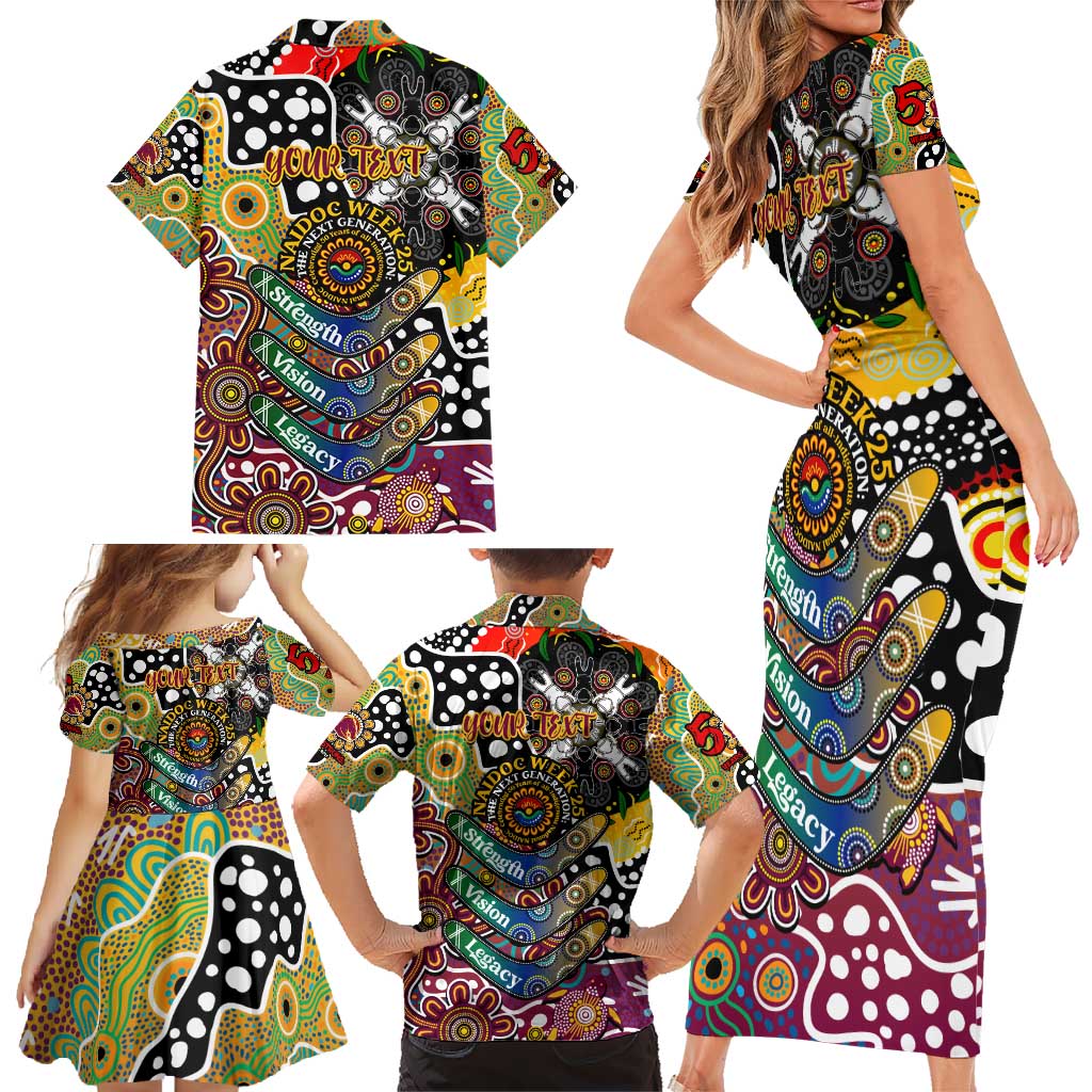 Personalised Broncos NRL Celebrating 50 Years of Naidoc Family Matching Short Sleeve Bodycon Dress and Hawaiian Shirt NAIDOC Week 2025 Aboriginal