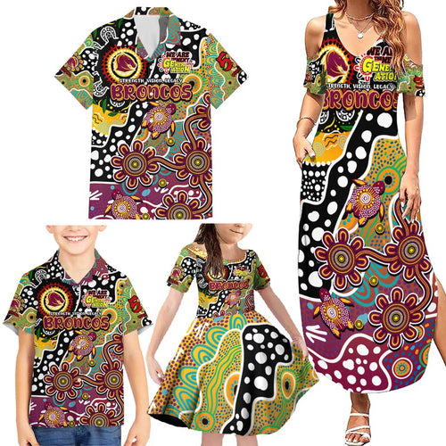 Personalised Broncos NRL Celebrating 50 Years of Naidoc Family Matching Summer Maxi Dress and Hawaiian Shirt NAIDOC Week 2025 Aboriginal