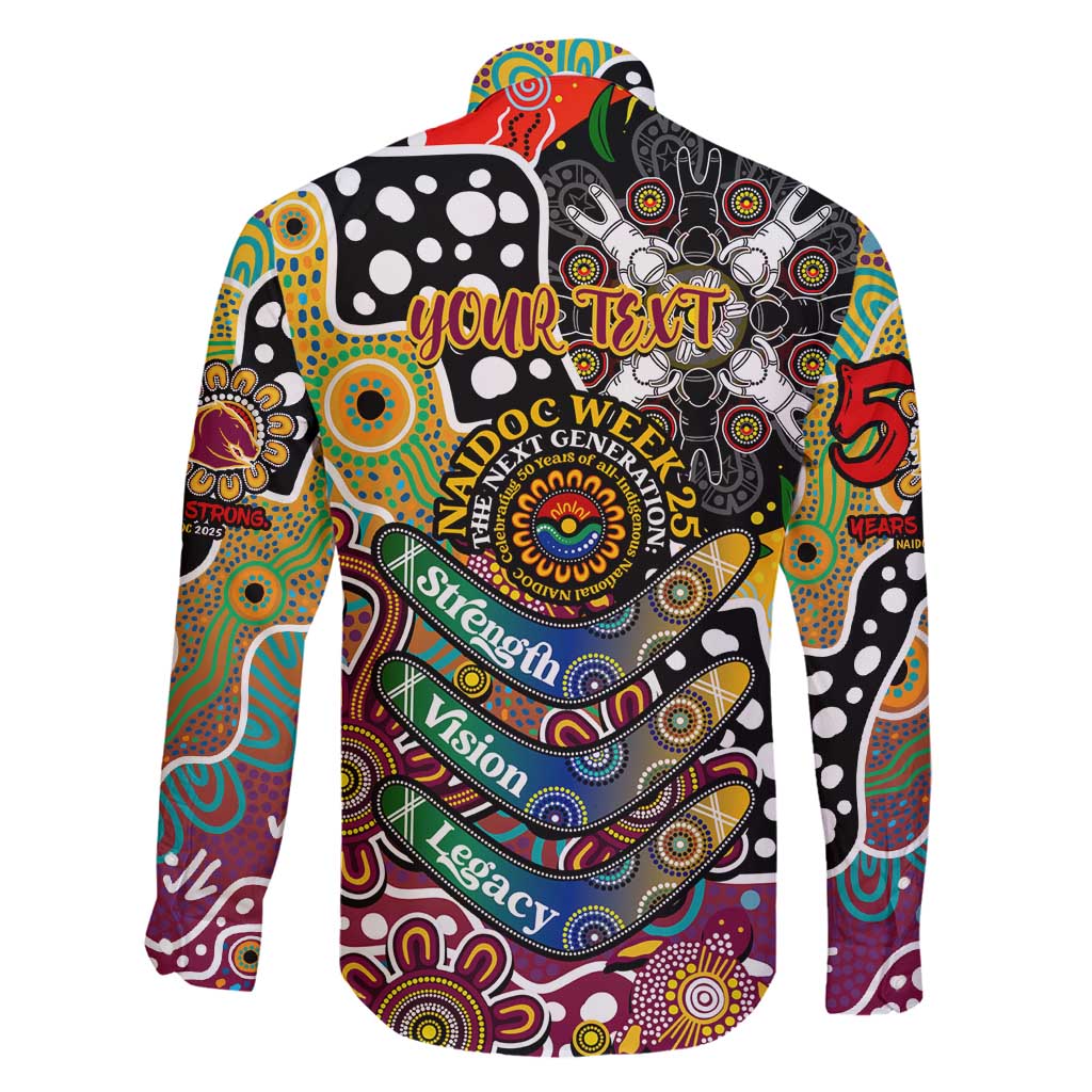 Personalised Broncos NRL Celebrating 50 Years of Naidoc Family Matching Summer Maxi Dress and Hawaiian Shirt NAIDOC Week 2025 Aboriginal