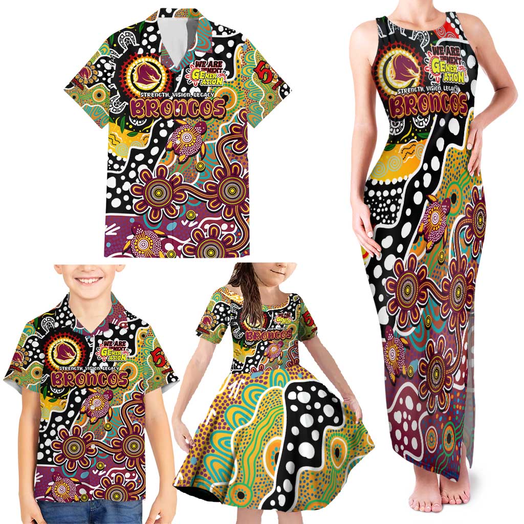 Personalised Broncos NRL Celebrating 50 Years of Naidoc Family Matching Tank Maxi Dress and Hawaiian Shirt NAIDOC Week 2025 Aboriginal