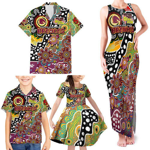Personalised Broncos NRL Celebrating 50 Years of Naidoc Family Matching Tank Maxi Dress and Hawaiian Shirt NAIDOC Week 2025 Aboriginal