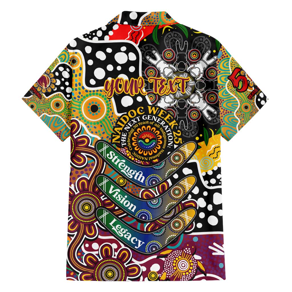 Personalised Broncos NRL Celebrating 50 Years of Naidoc Family Matching Tank Maxi Dress and Hawaiian Shirt NAIDOC Week 2025 Aboriginal