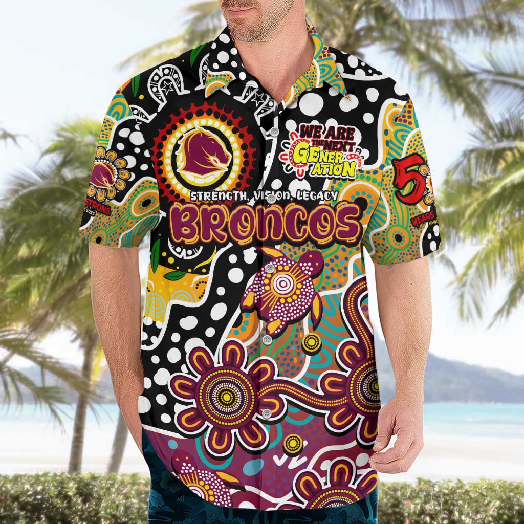 Personalised Broncos NRL Celebrating 50 Years of Naidoc Hawaiian Shirt NAIDOC Week 2025 Aboriginal