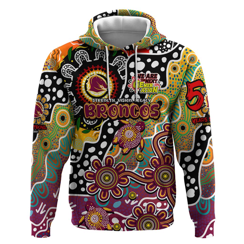 Personalised Broncos NRL Celebrating 50 Years of Naidoc Hoodie NAIDOC Week 2025 Aboriginal