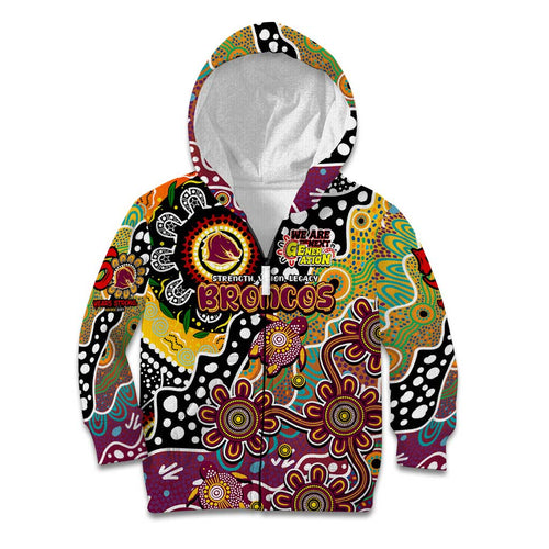 Personalised Broncos NRL Celebrating 50 Years of Naidoc Kid Hoodie NAIDOC Week 2025 Aboriginal