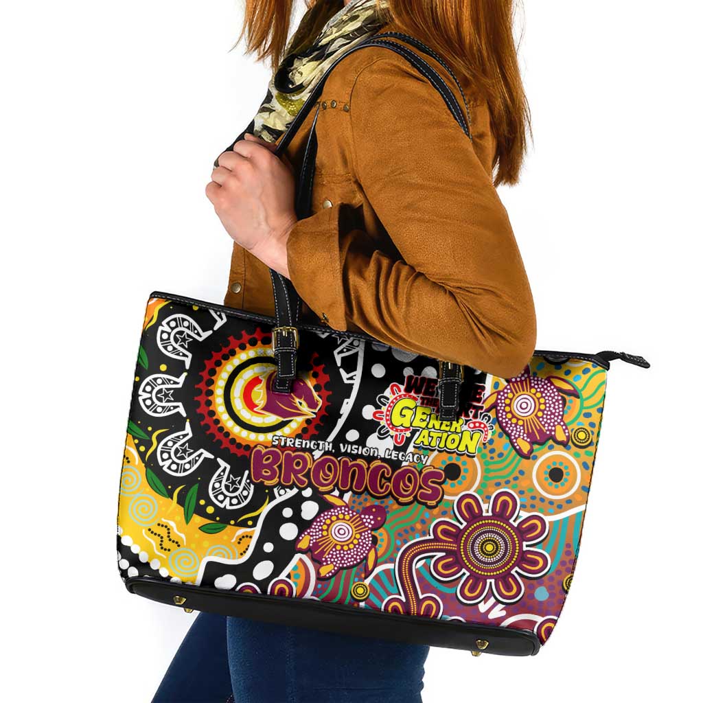 Broncos NRL Celebrating 50 Years of Naidoc Leather Tote Bag NAIDOC Week 2025 Aboriginal
