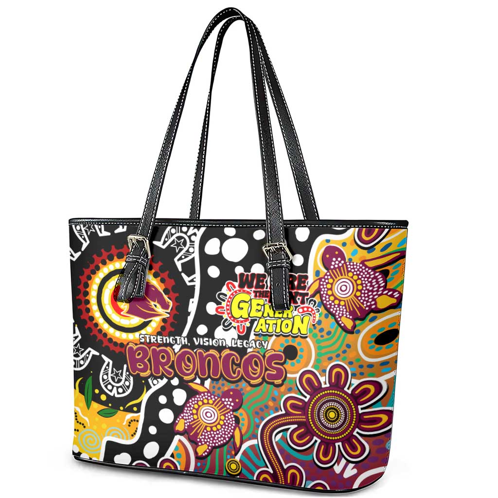 Broncos NRL Celebrating 50 Years of Naidoc Leather Tote Bag NAIDOC Week 2025 Aboriginal