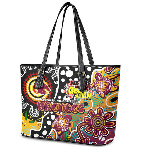 Broncos NRL Celebrating 50 Years of Naidoc Leather Tote Bag NAIDOC Week 2025 Aboriginal