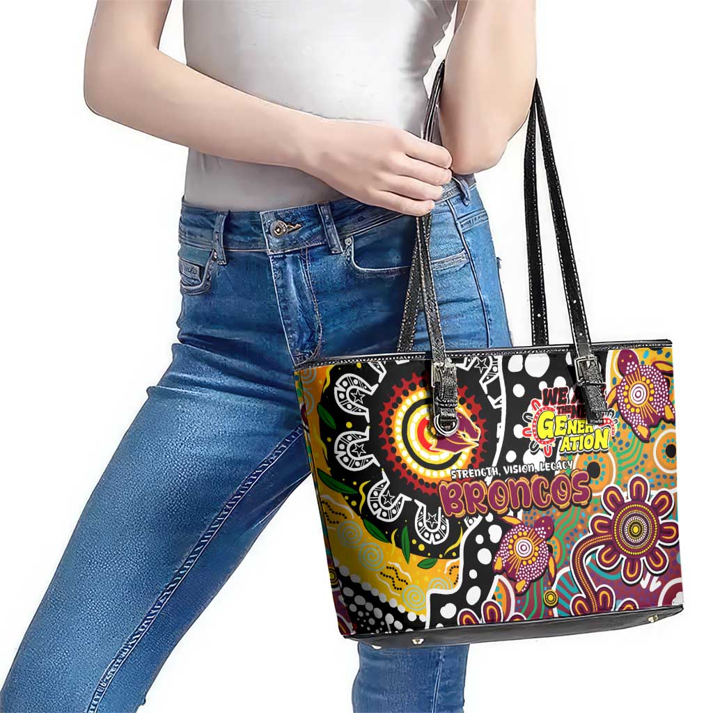 Broncos NRL Celebrating 50 Years of Naidoc Leather Tote Bag NAIDOC Week 2025 Aboriginal