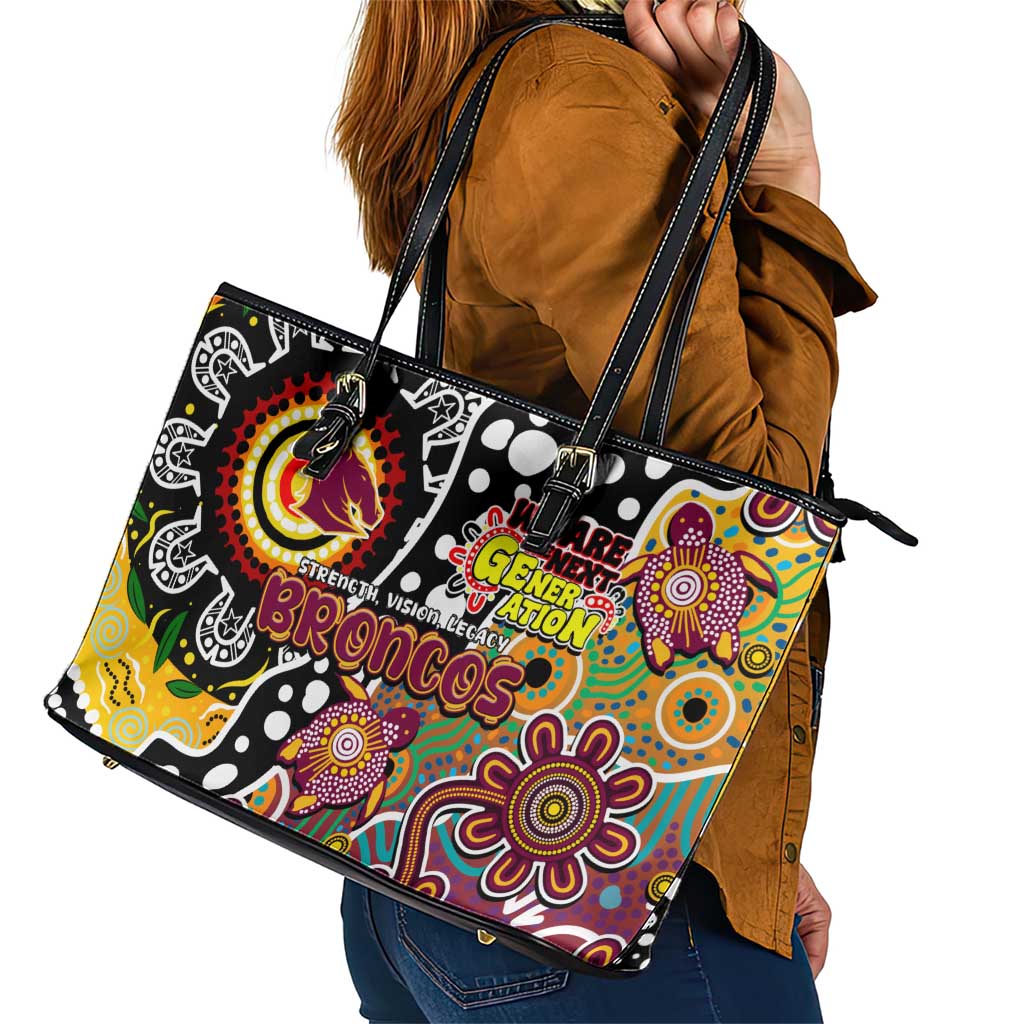 Broncos NRL Celebrating 50 Years of Naidoc Leather Tote Bag NAIDOC Week 2025 Aboriginal