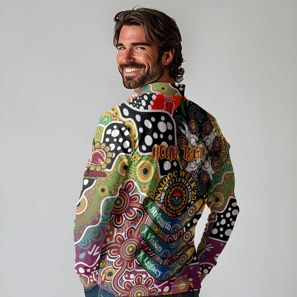 Personalised Broncos NRL Celebrating 50 Years of Naidoc Long Sleeve Polo Shirt NAIDOC Week 2025 Aboriginal