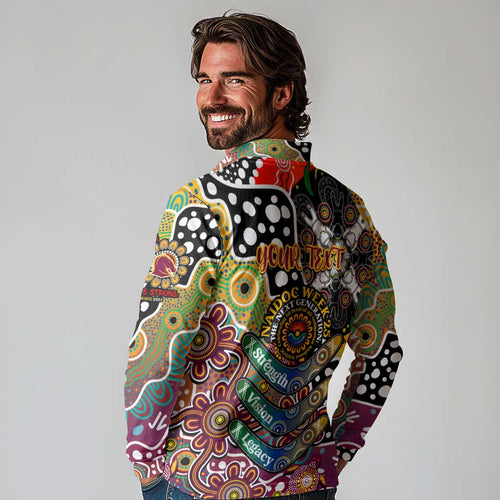 Personalised Broncos NRL Celebrating 50 Years of Naidoc Long Sleeve Polo Shirt NAIDOC Week 2025 Aboriginal