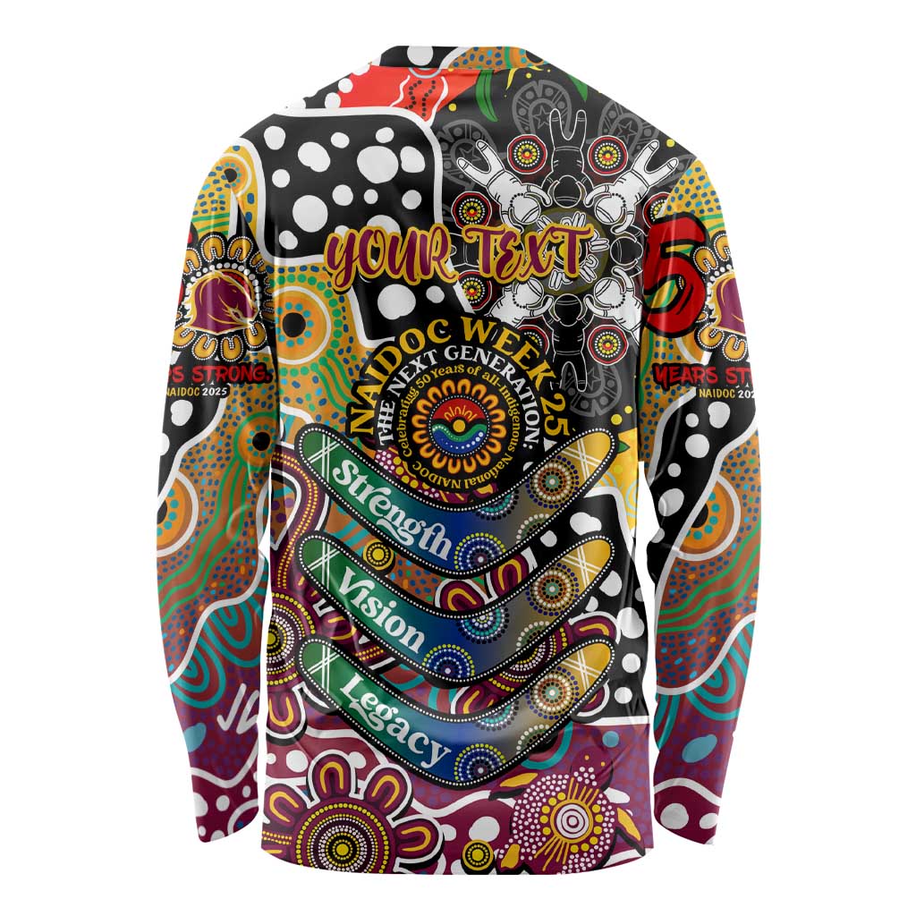 Personalised Broncos NRL Celebrating 50 Years of Naidoc Long Sleeve Shirt NAIDOC Week 2025 Aboriginal