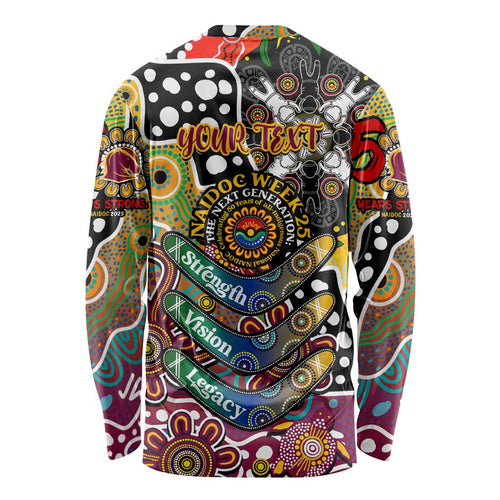 Personalised Broncos NRL Celebrating 50 Years of Naidoc Long Sleeve Shirt NAIDOC Week 2025 Aboriginal