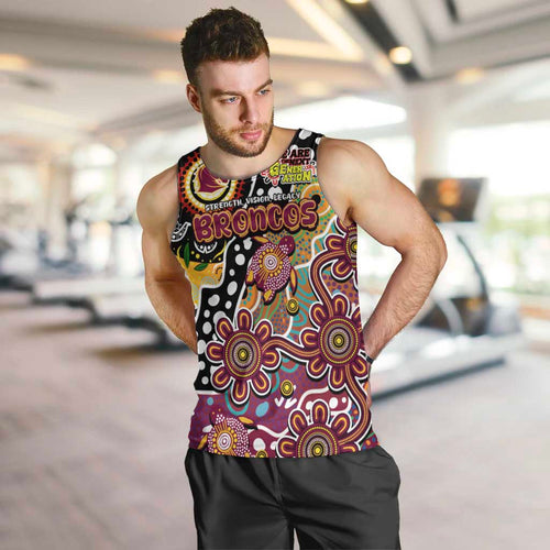 Personalised Broncos NRL Celebrating 50 Years of Naidoc Men Tank Top NAIDOC Week 2025 Aboriginal