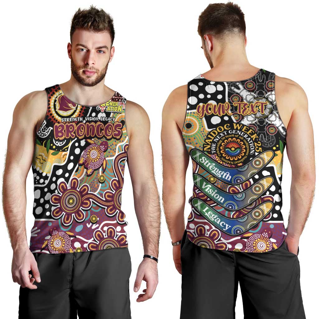 Personalised Broncos NRL Celebrating 50 Years of Naidoc Men Tank Top NAIDOC Week 2025 Aboriginal