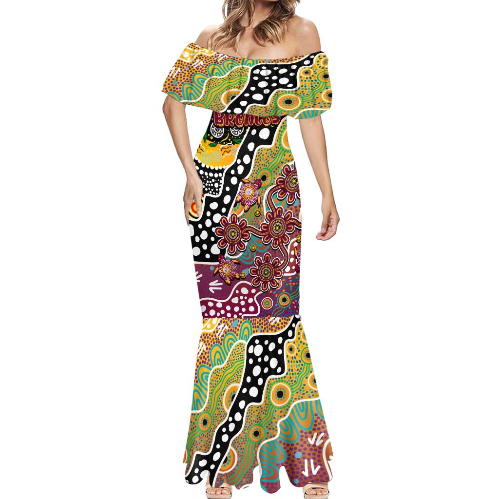 Personalised Broncos NRL Celebrating 50 Years of Naidoc Mermaid Dress NAIDOC Week 2025 Aboriginal