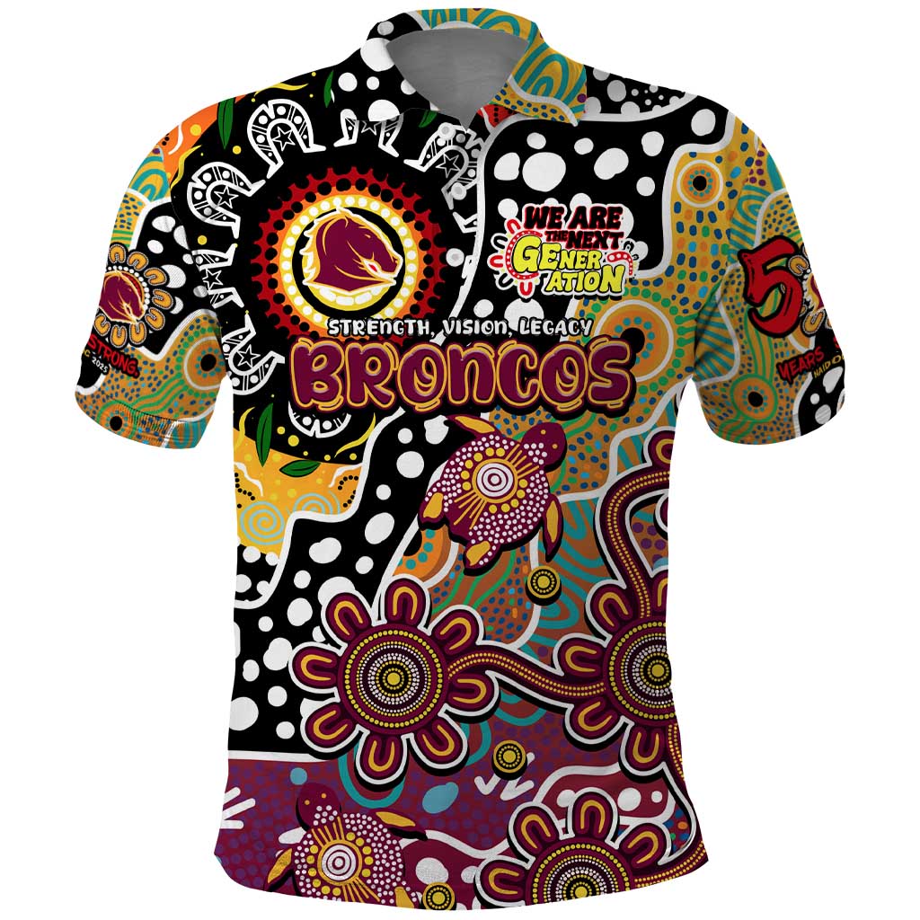 Personalised Broncos NRL Celebrating 50 Years of Naidoc Polo Shirt NAIDOC Week 2025 Aboriginal