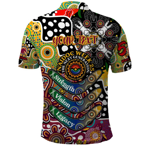 Personalised Broncos NRL Celebrating 50 Years of Naidoc Polo Shirt NAIDOC Week 2025 Aboriginal