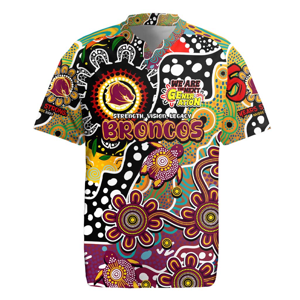 Personalised Broncos NRL Celebrating 50 Years of Naidoc Rugby Jersey NAIDOC Week 2025 Aboriginal