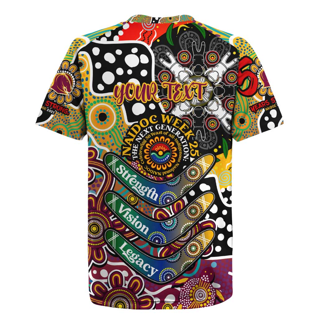 Personalised Broncos NRL Celebrating 50 Years of Naidoc Rugby Jersey NAIDOC Week 2025 Aboriginal