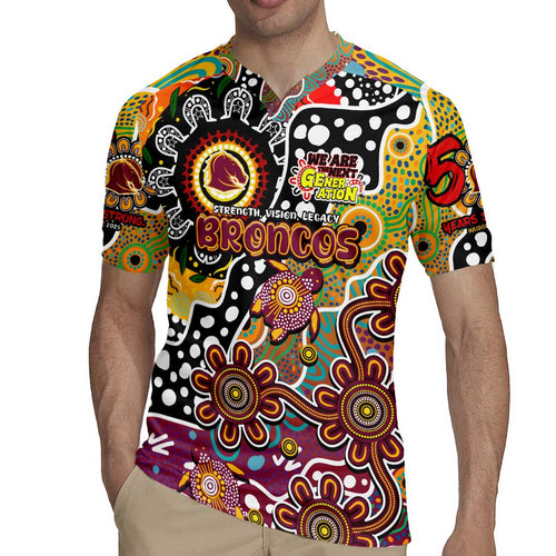 Personalised Broncos NRL Celebrating 50 Years of Naidoc Rugby Jersey NAIDOC Week 2025 Aboriginal