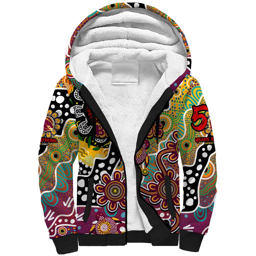 Personalised Broncos NRL Celebrating 50 Years of Naidoc Sherpa Hoodie NAIDOC Week 2025 Aboriginal