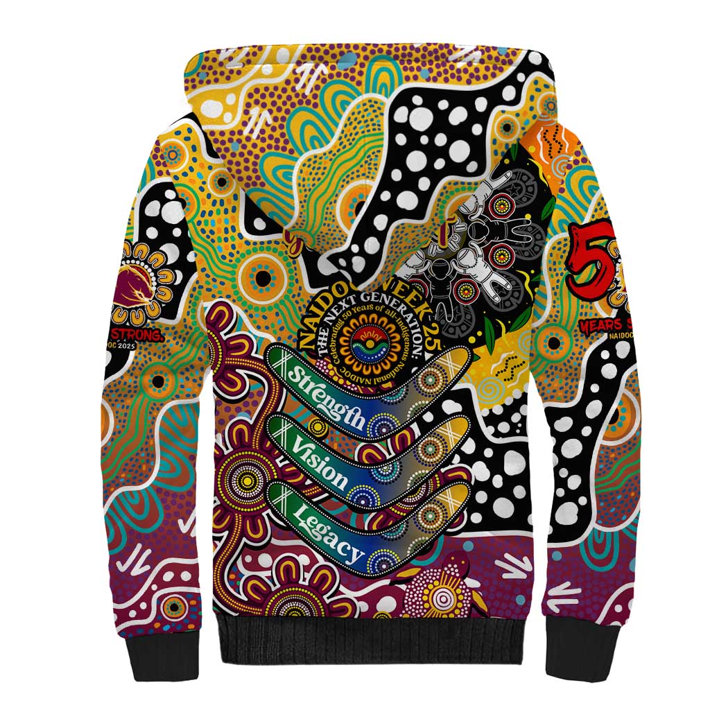 Personalised Broncos NRL Celebrating 50 Years of Naidoc Sherpa Hoodie NAIDOC Week 2025 Aboriginal