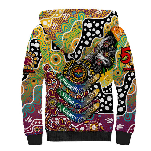 Personalised Broncos NRL Celebrating 50 Years of Naidoc Sherpa Hoodie NAIDOC Week 2025 Aboriginal