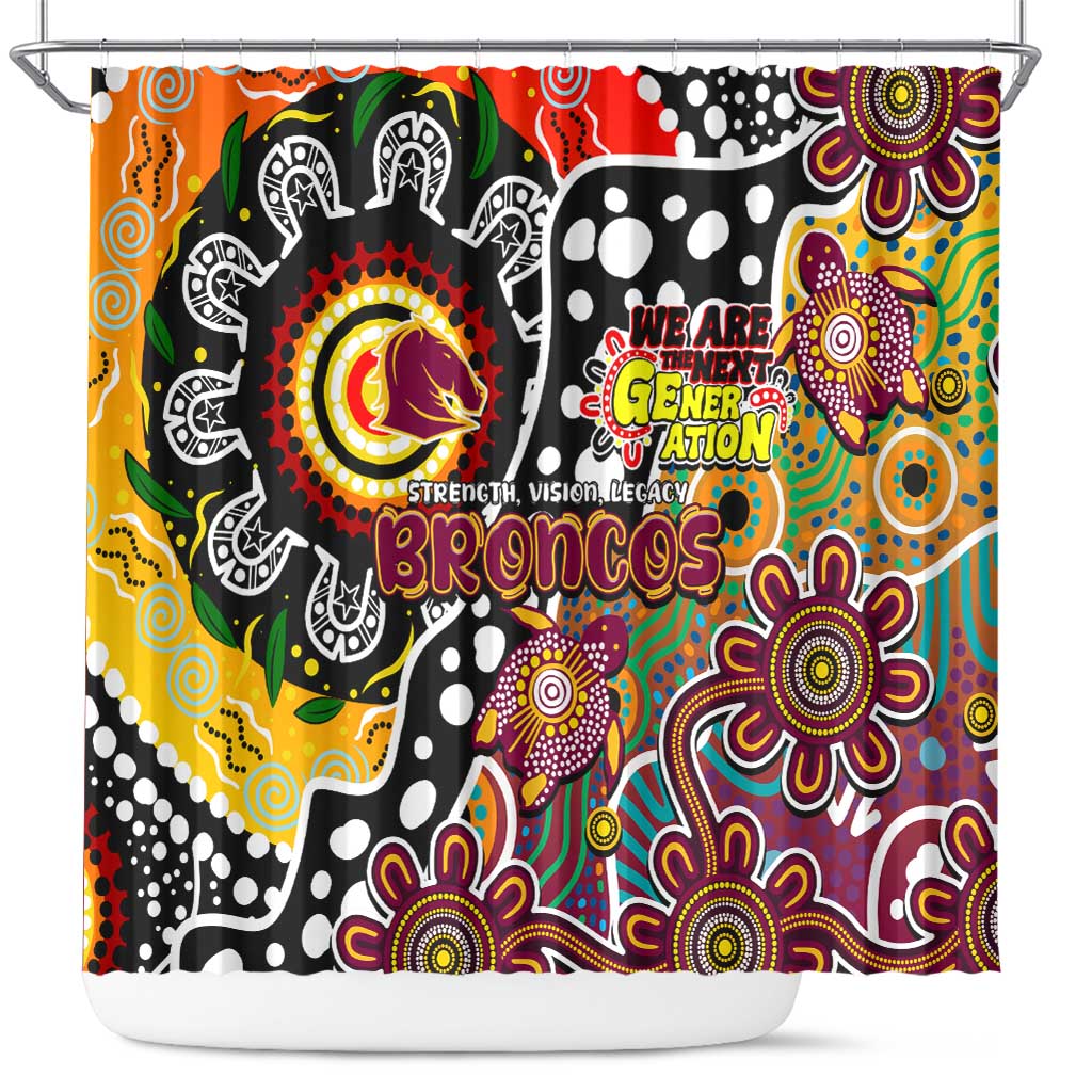 Broncos NRL Celebrating 50 Years of Naidoc Shower Curtain NAIDOC Week 2025 Aboriginal