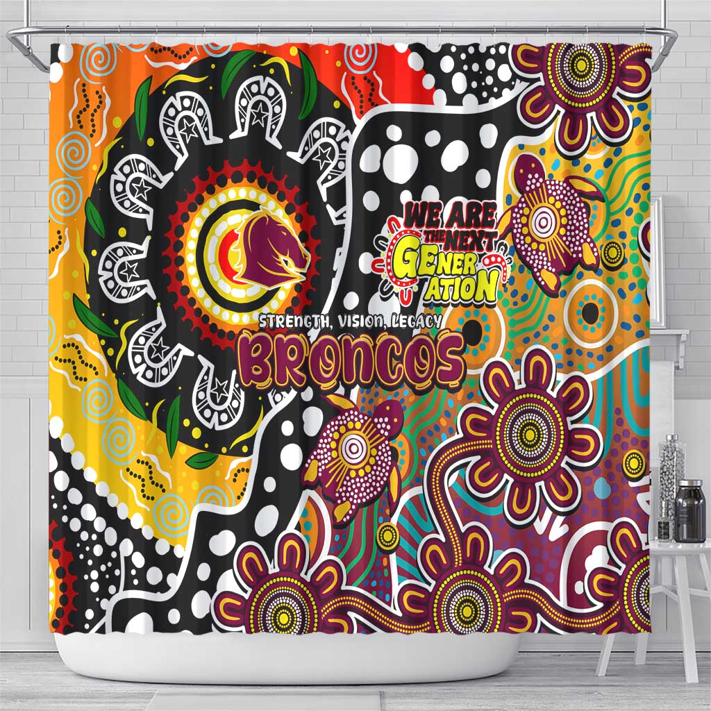 Broncos NRL Celebrating 50 Years of Naidoc Shower Curtain NAIDOC Week 2025 Aboriginal