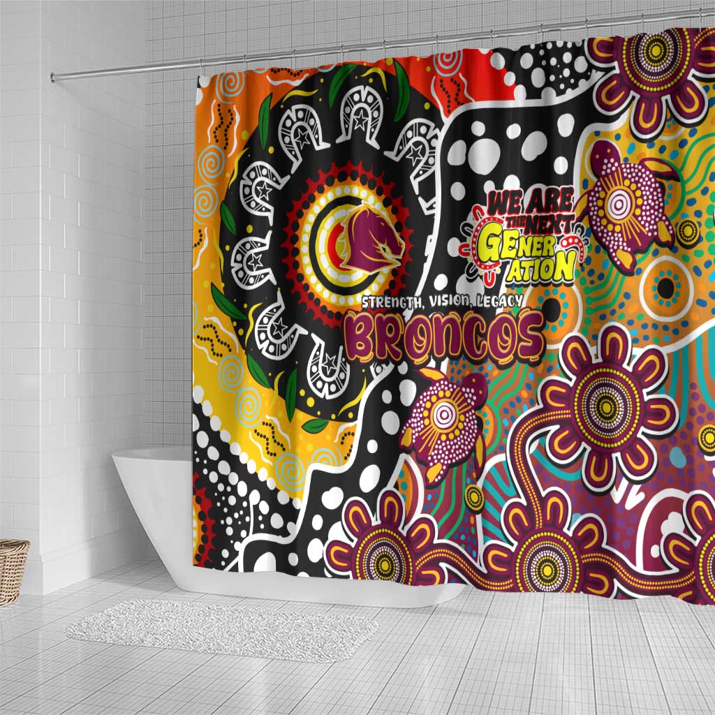 Broncos NRL Celebrating 50 Years of Naidoc Shower Curtain NAIDOC Week 2025 Aboriginal