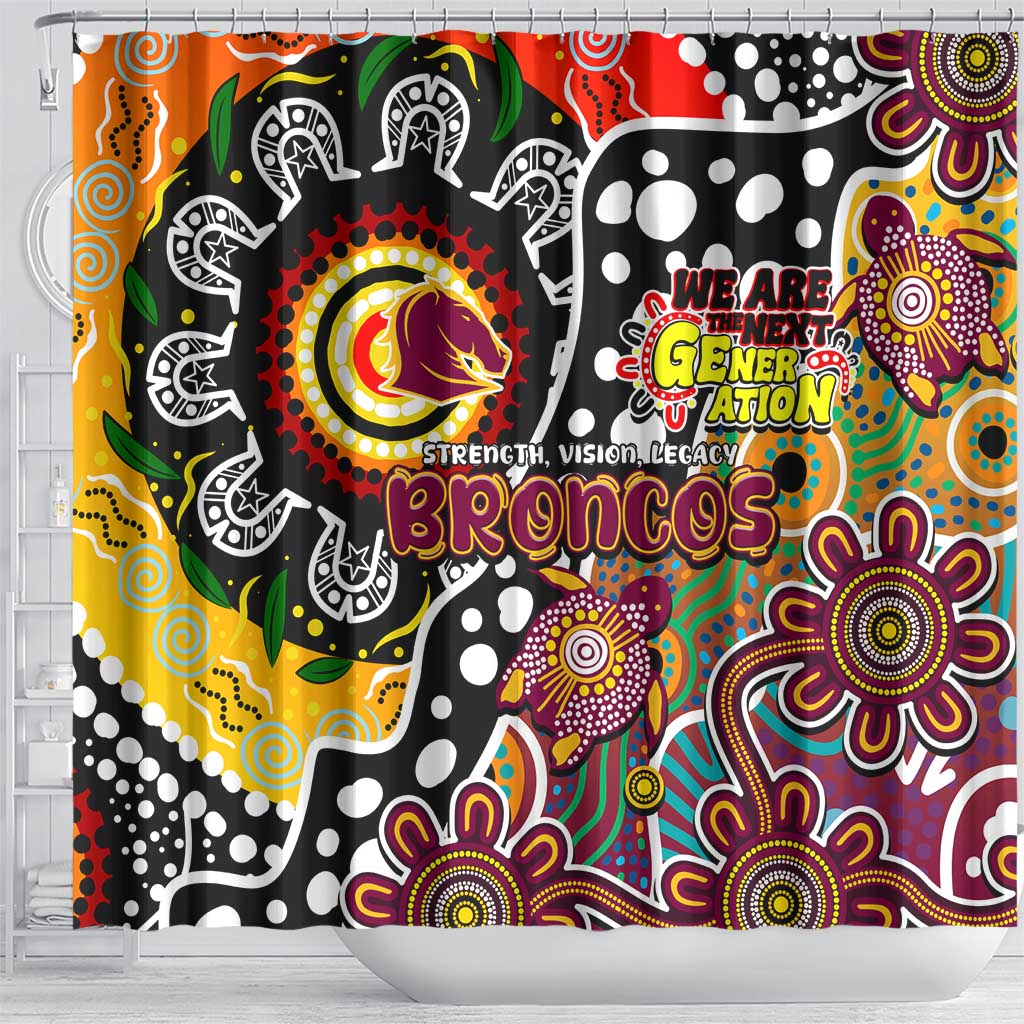 Broncos NRL Celebrating 50 Years of Naidoc Shower Curtain NAIDOC Week 2025 Aboriginal