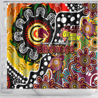 Broncos NRL Celebrating 50 Years of Naidoc Shower Curtain NAIDOC Week 2025 Aboriginal
