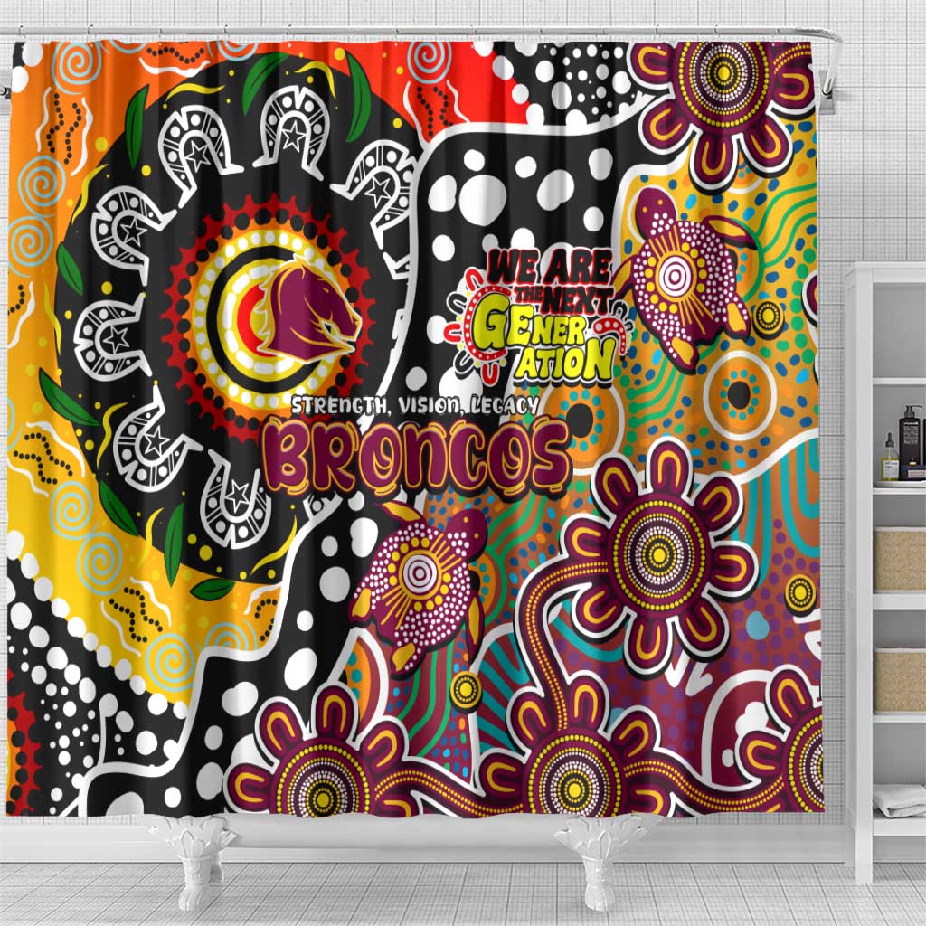 Broncos NRL Celebrating 50 Years of Naidoc Shower Curtain NAIDOC Week 2025 Aboriginal