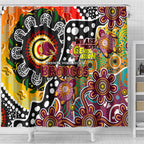 Broncos NRL Celebrating 50 Years of Naidoc Shower Curtain NAIDOC Week 2025 Aboriginal