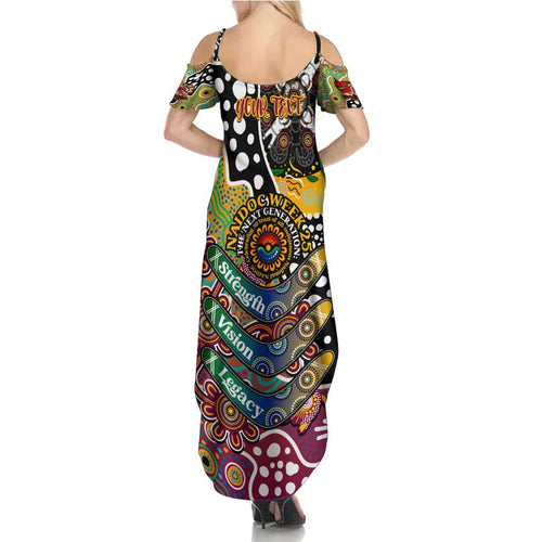 Personalised Broncos NRL Celebrating 50 Years of Naidoc Summer Maxi Dress NAIDOC Week 2025 Aboriginal