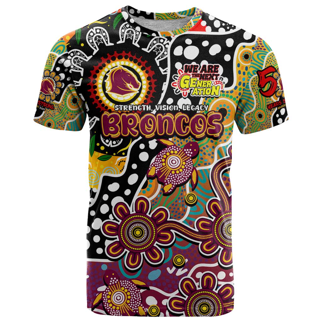 Personalised Broncos NRL Celebrating 50 Years of Naidoc T Shirt NAIDOC Week 2025 Aboriginal