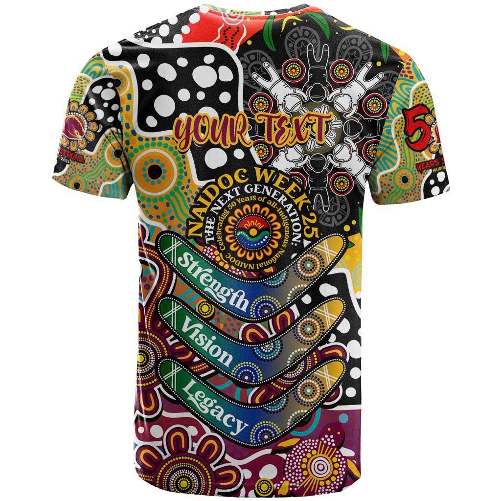 Personalised Broncos NRL Celebrating 50 Years of Naidoc T Shirt NAIDOC Week 2025 Aboriginal