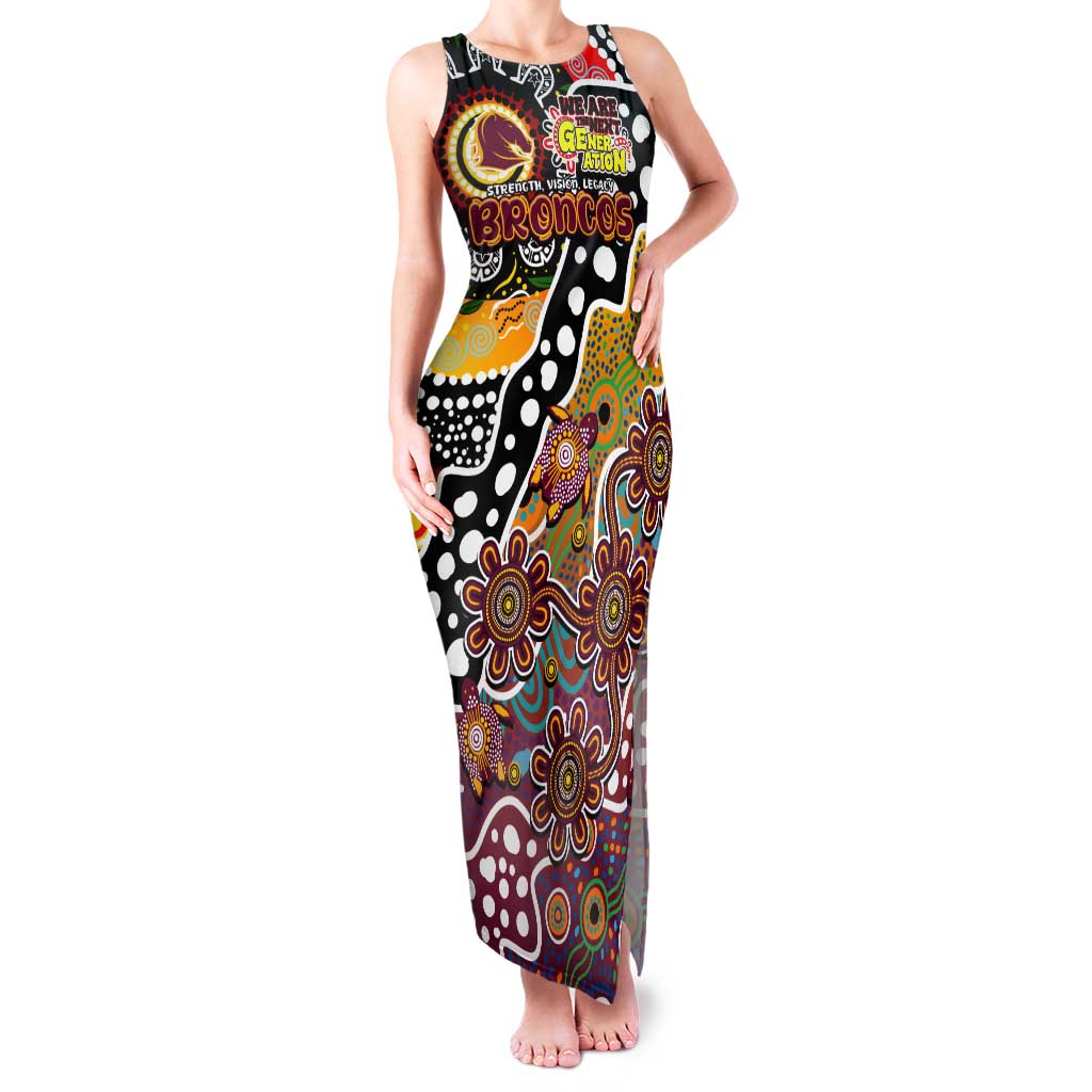 Personalised Broncos NRL Celebrating 50 Years of Naidoc Tank Maxi Dress NAIDOC Week 2025 Aboriginal