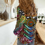 Personalised Broncos NRL Celebrating 50 Years of Naidoc Women Casual Shirt NAIDOC Week 2025 Aboriginal