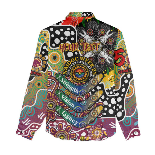 Personalised Broncos NRL Celebrating 50 Years of Naidoc Women Casual Shirt NAIDOC Week 2025 Aboriginal